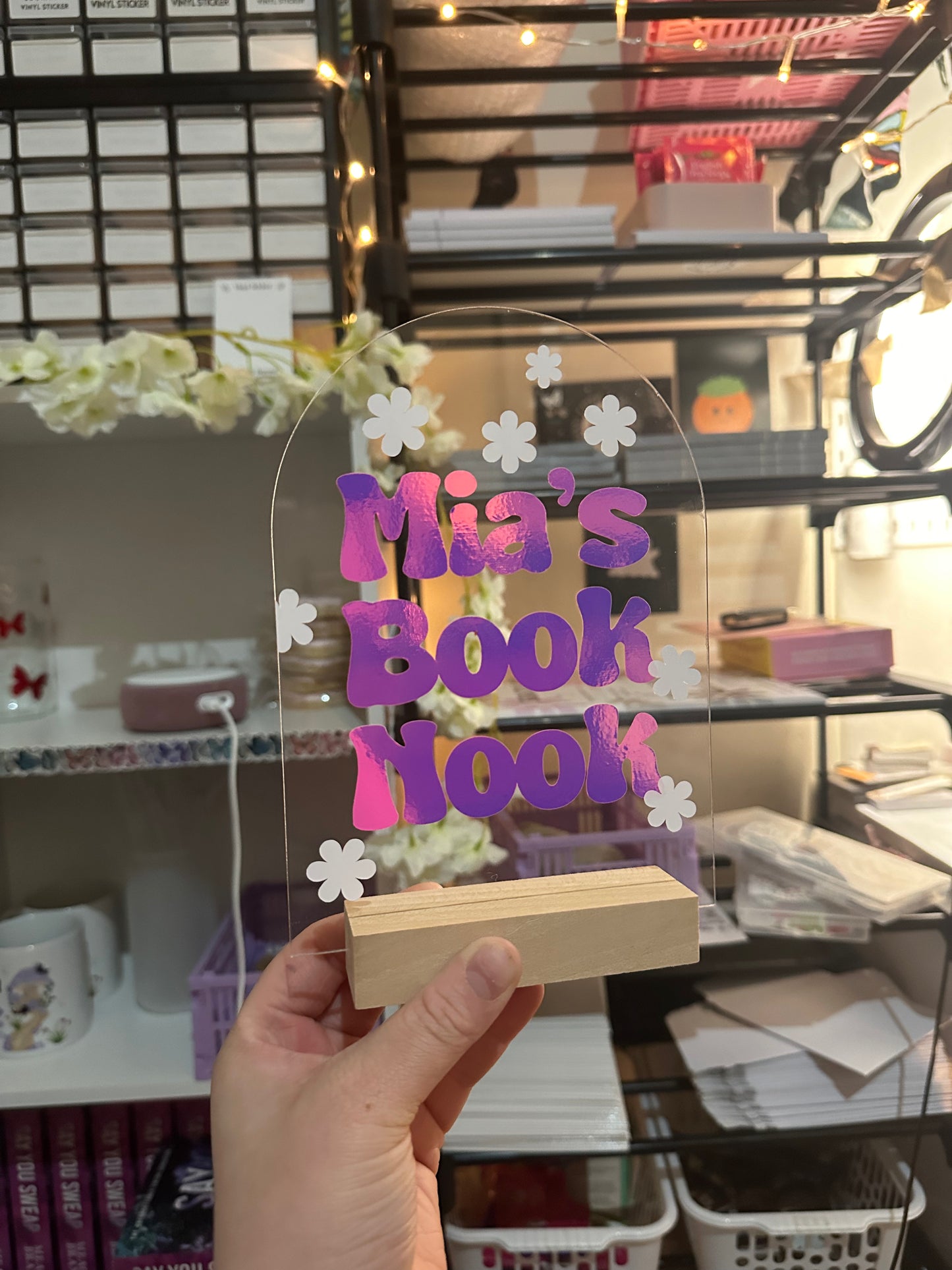 Custom Acrylic Bookshelf Sign