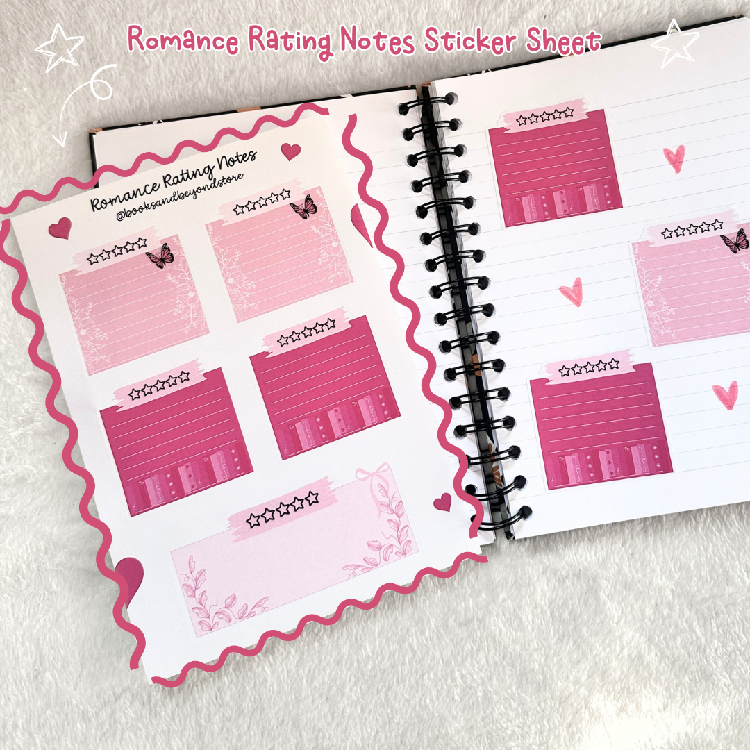 Romance Rating Notes A5 Sticker Sheet