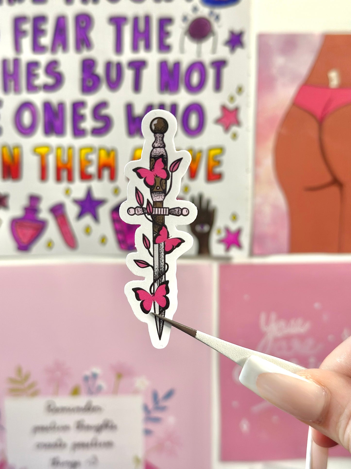Butterfly Dagger Vinyl Sticker