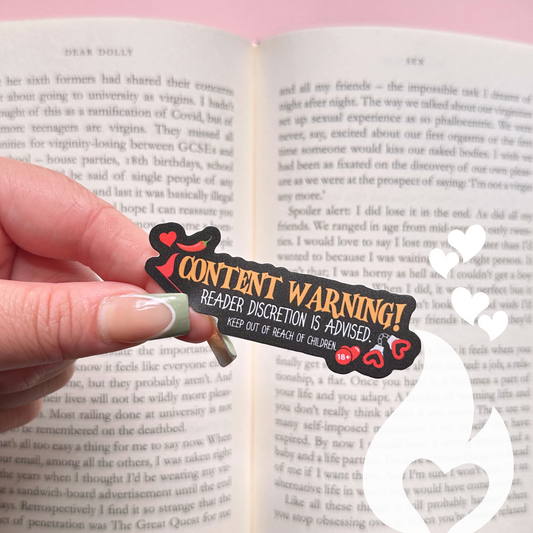 Spicy Content Warning Vinyl Sticker