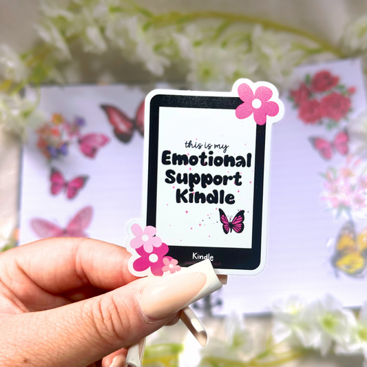 Emotional Support Kindle Vinyl Sticker