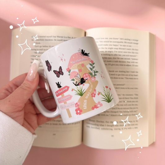 The Mushroom Bookshop Pink Mug