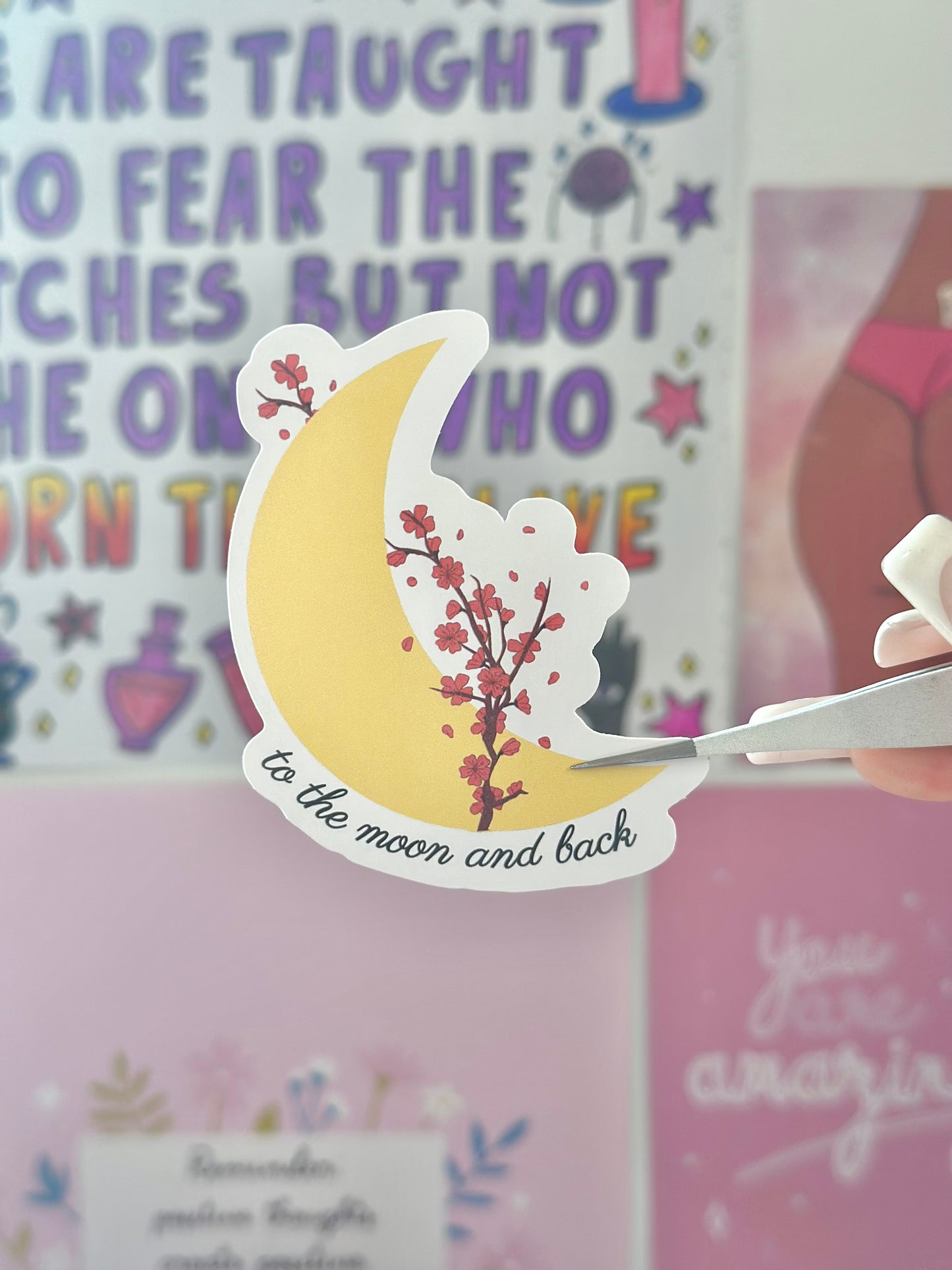 To The Moon Vinyl Sticker
