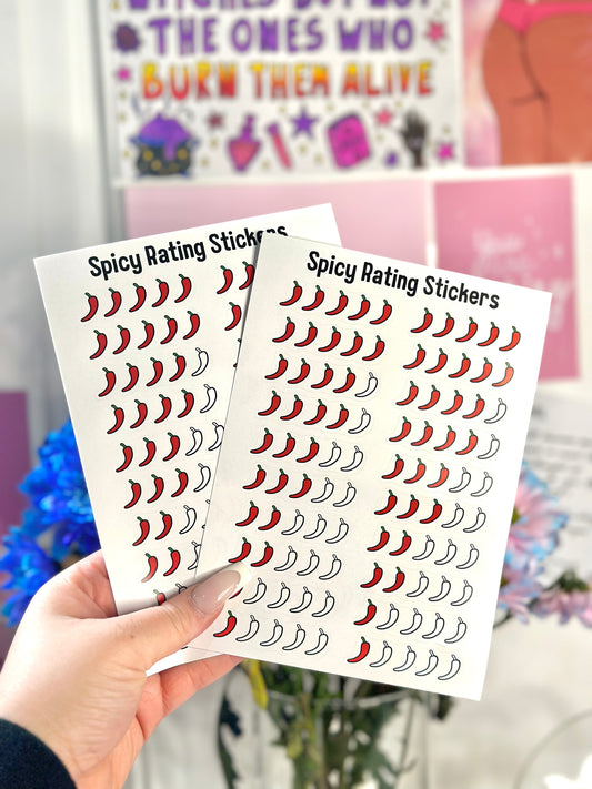 Filled Spice Rating Sticker Sheet