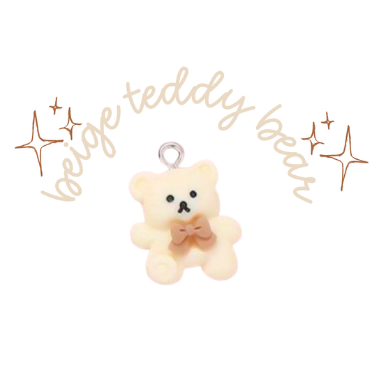 Beige Teddy Bear Charm