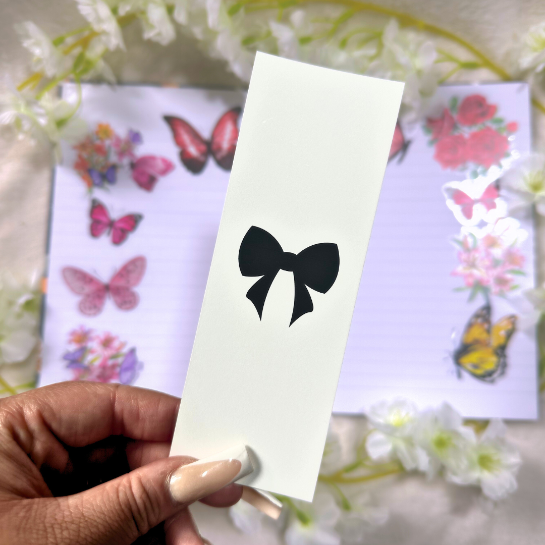 Minimalist Black Bow Bookmark