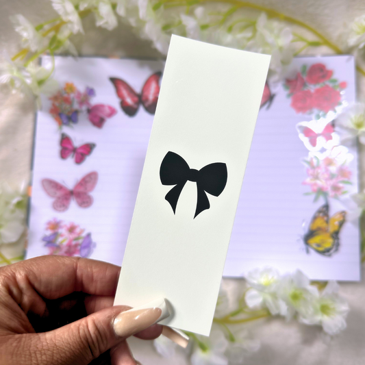 Minimalist Black Bow Bookmark