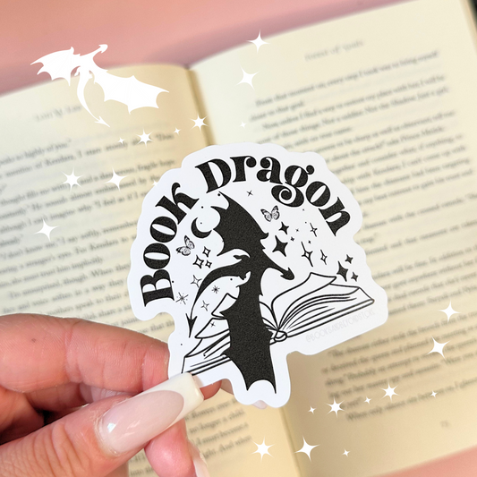 Book Dragon Vinyl Sticker