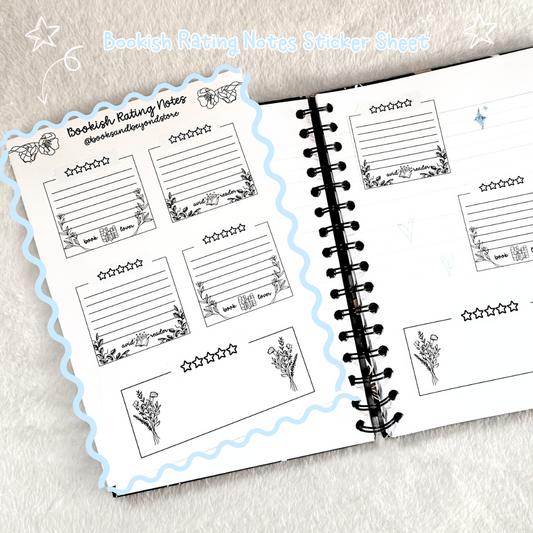 Bookish Rating Notes A5 Sticker Sheet