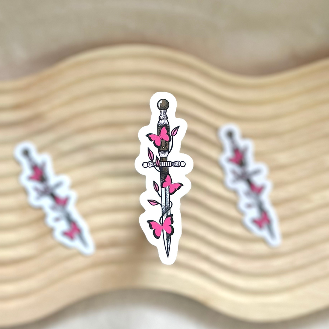 Butterfly Dagger Vinyl Sticker