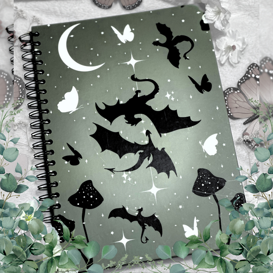 Twin Dragons A4 Lined Hardcover Notebook