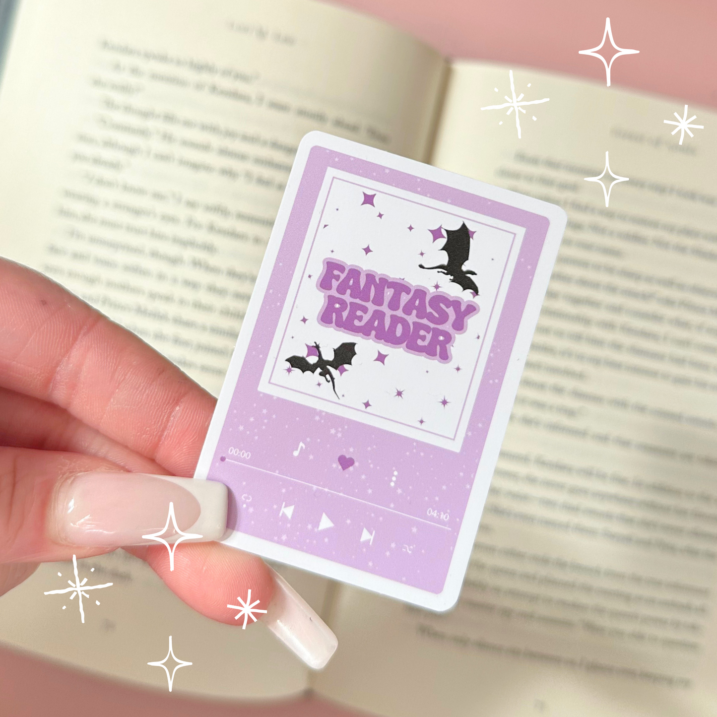 Fantasy Reader Playlist Vinyl Sticker