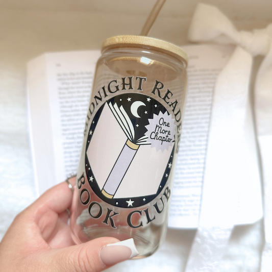 Midnight Readers' Book Club 16oz Glass Cup