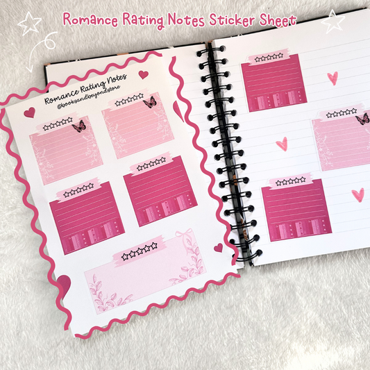 Romance Rating Notes A5 Sticker Sheet