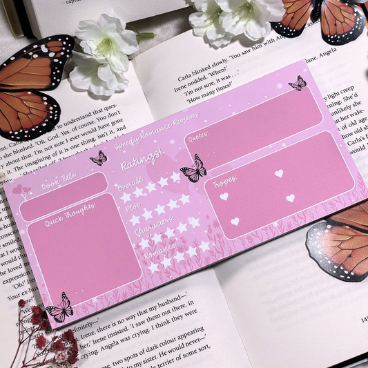 Romance Book Speedy Review Pad