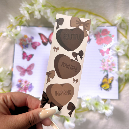 Skin Tone Candy Hearts Bookmark