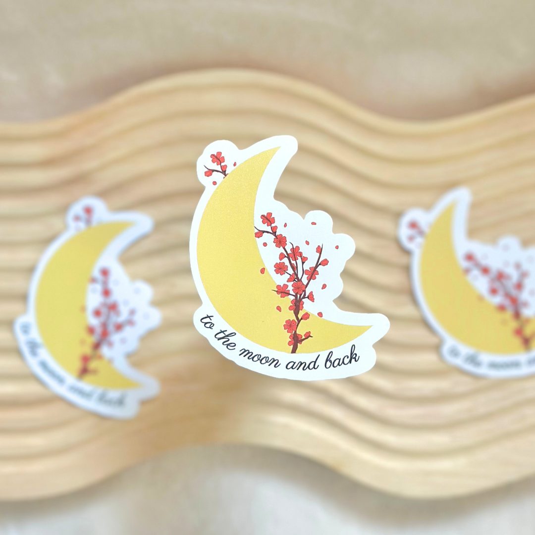 To The Moon Vinyl Sticker
